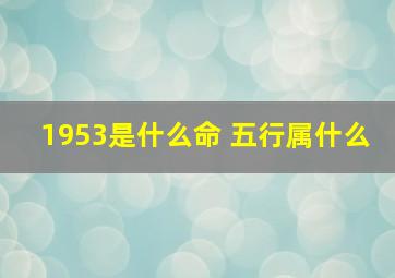 1953是什么命 五行属什么